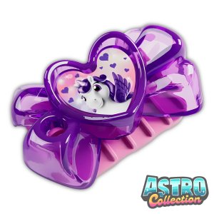 Sorpresine Unicorni 2025: VC165 - Molletta per capelli viola heart in vendita